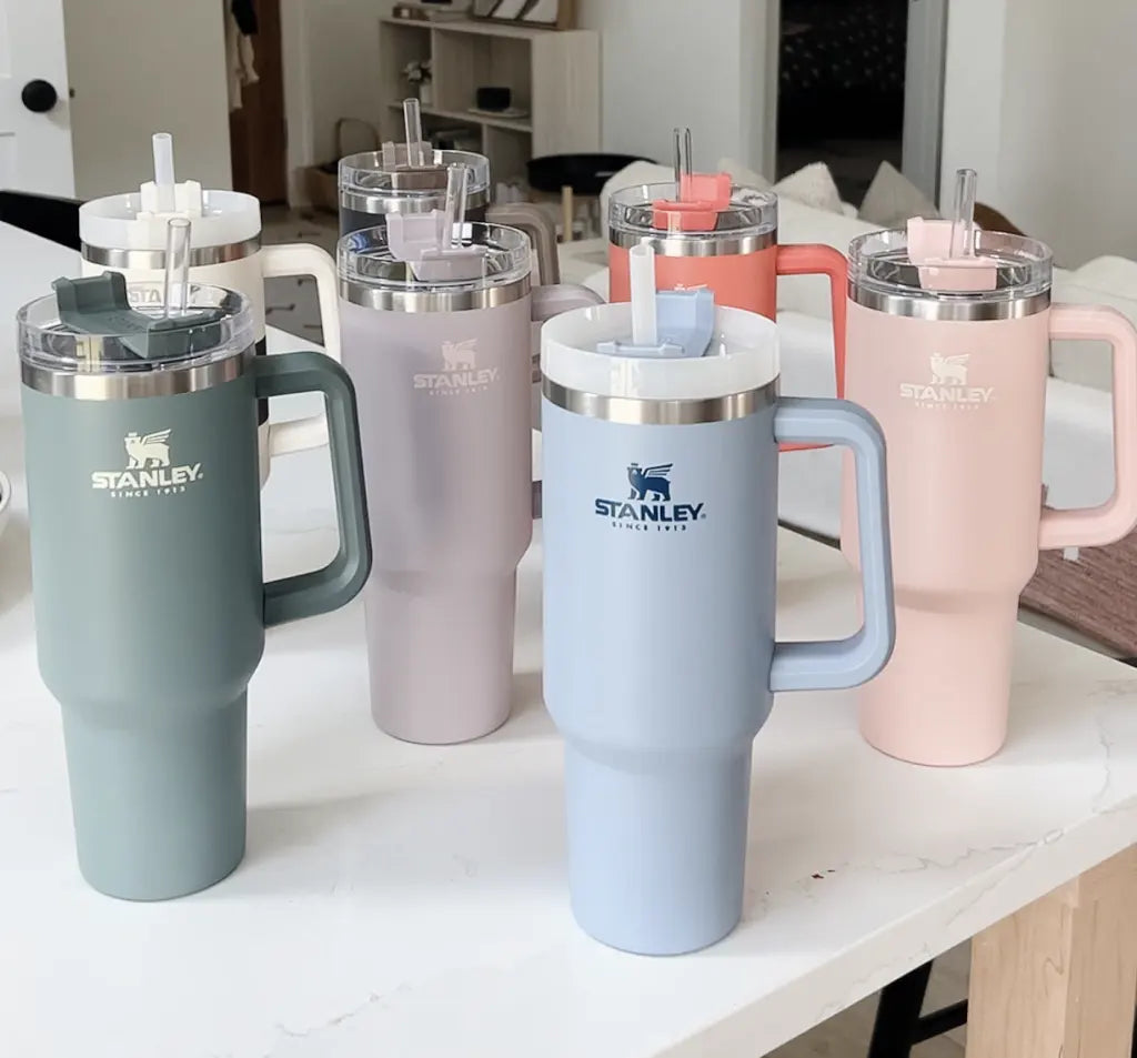 Stainless steel thermos cup (with straw)